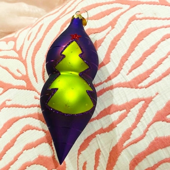 Seasons of Cannon Falls Other - D18-Seasons of Cannon Falls Glass Purple Ornament & Lime Green Christmas Tree